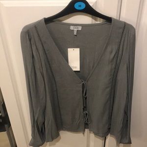 Tobi Tie-Front Peasant Top